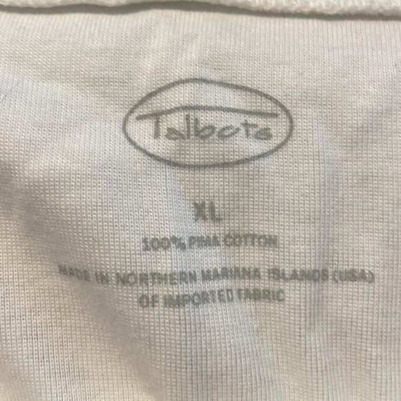 talbots white 100% cotton t-shirt, size XL - Picture 3 of 4